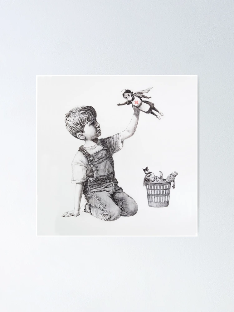 肉筆☆油絵☆700ミリ②『game changer』/Banksy/模写 fposter,small,wall_texture,