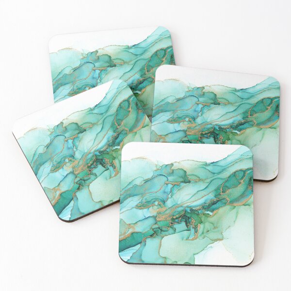 Item preview, Emerald Waves Abstract Ink designed and sold by Olga Shvartsur.
