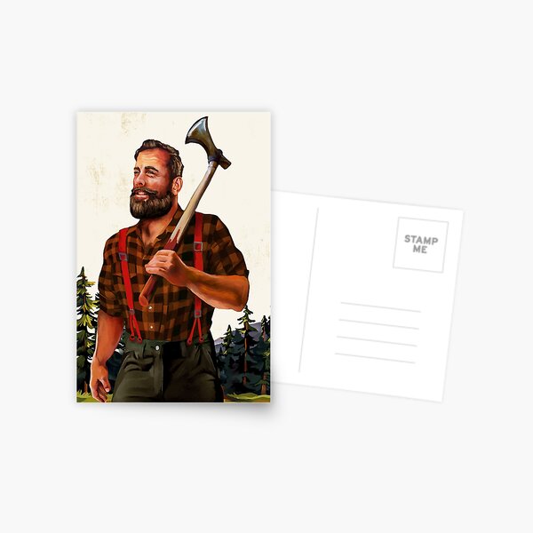 Item preview, Rugged Lumberjack Illustration designed and sold by The Whiskey Ginger Design Shop.