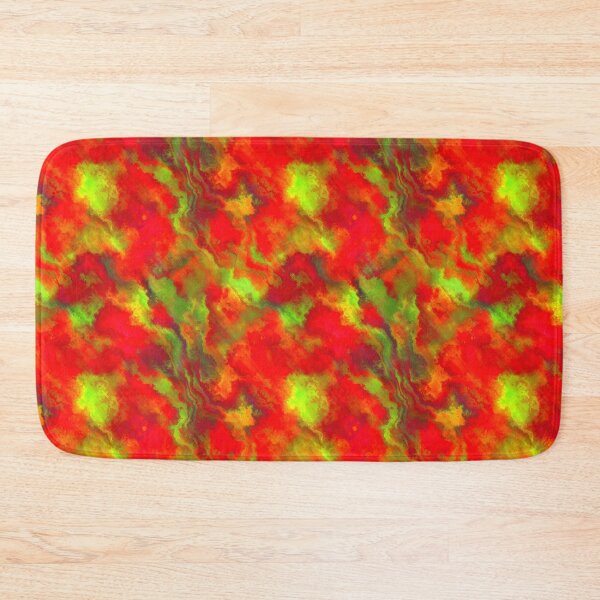Item preview, Red and green abstract flowers designed and sold by Kolinnaprint.