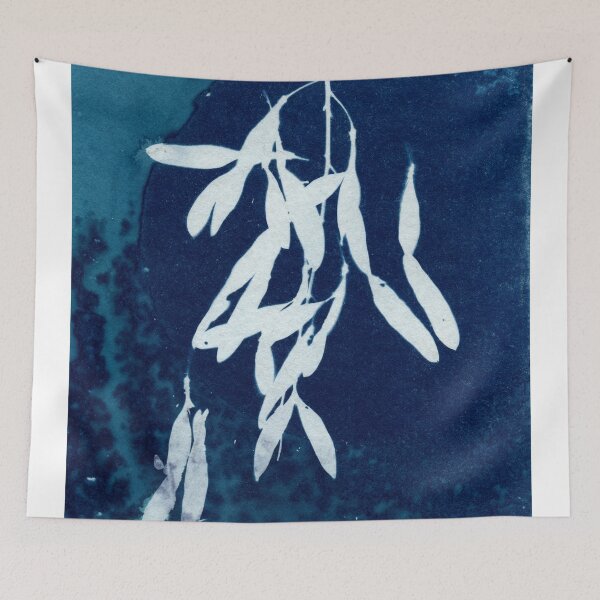 Item preview, Botanical blue floral vintage antique style print 43 designed and sold by KasparekFineArt.