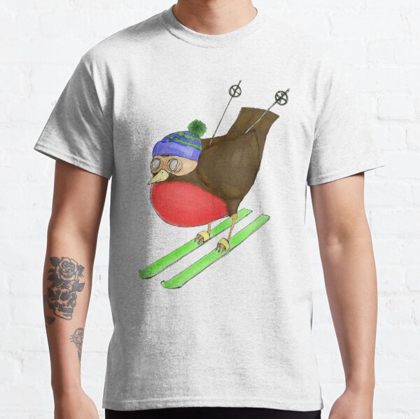 Skiing Robin Classic T-Shirt