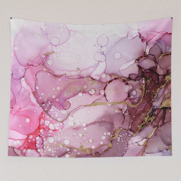 Item preview, Burgundy Pink Bubbles Abstract Ink designed and sold by Olga Shvartsur.