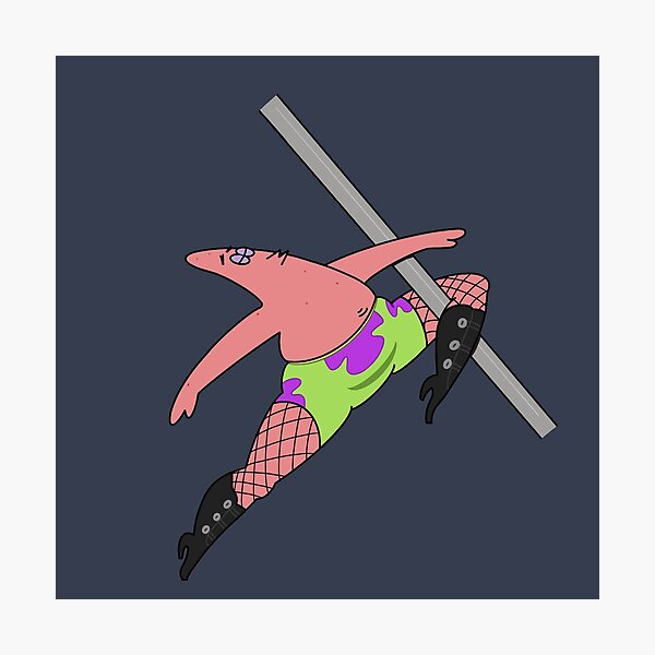 Pole Dancing Patrick (with wig) Postcard for Sale by Ratchaelb