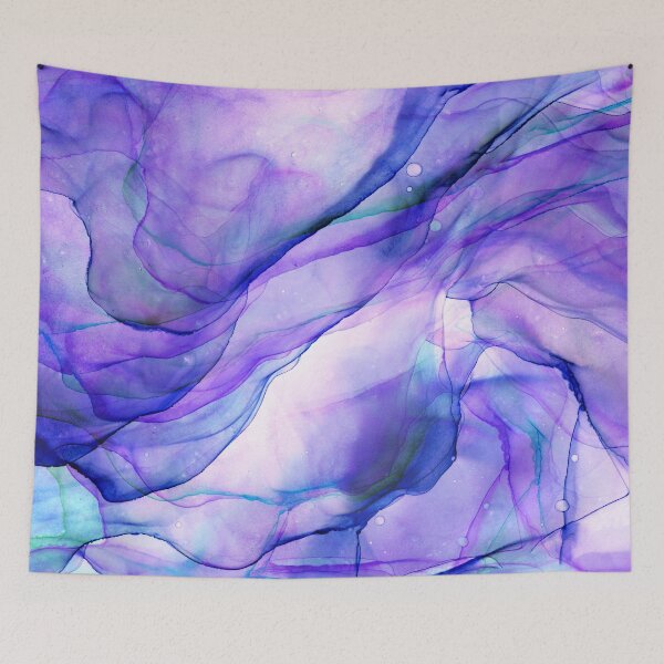 Item preview, Violet Ink Flow Abstract Ink Painting designed and sold by Olga Shvartsur.