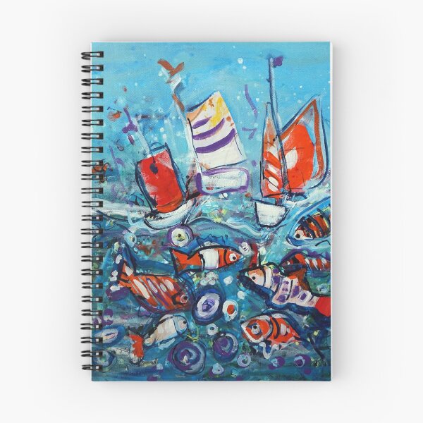 Item preview, Dreaming - Sailing and Fish Modern Impressionism Artwork designed and sold by Wendy Eriksson.