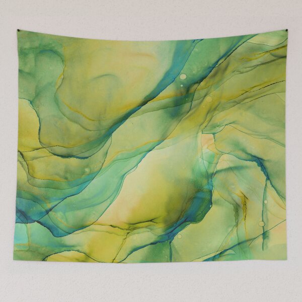 Item preview, Green Abstract Ink Waves designed and sold by Olga Shvartsur.