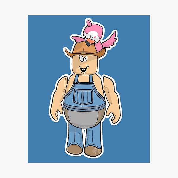 Running Blox Cletus With Flamingo Photographic Print By Lazarb Redbubble - roblox cleetus overalls t shirt