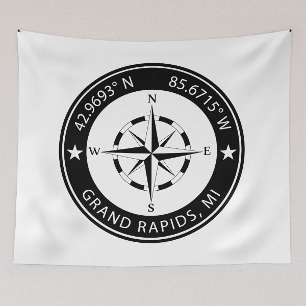 Item preview, Grand Rapids, Michigan Geographical Coordinates designed and sold by TeeOhGraphics.