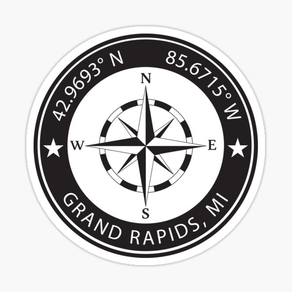 Item preview, Grand Rapids, Michigan Geographical Coordinates designed and sold by TeeOhGraphics.