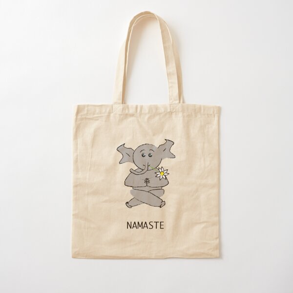 Namaste Elephant Cotton Tote Bag