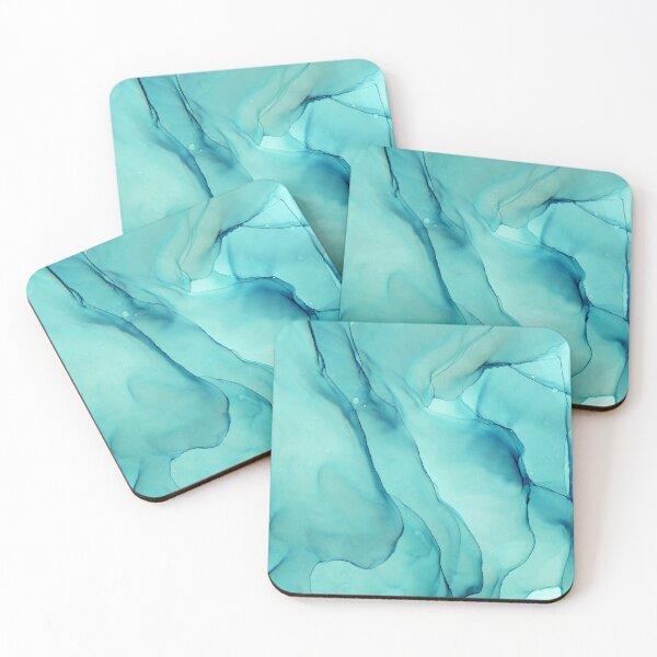 Item preview, Turquoise Sea Ink Painting Ink Marble designed and sold by Olga Shvartsur.