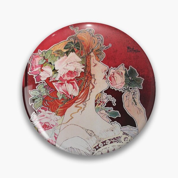 Item preview, LADY WITH ROSES Art Nouveau Woman Portrait designed and sold by BulganLumini.