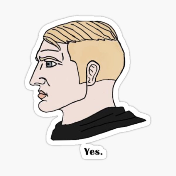 Funny Chad Yes - Yes Chad Meme - Yes Face Meme Sticker for Sale