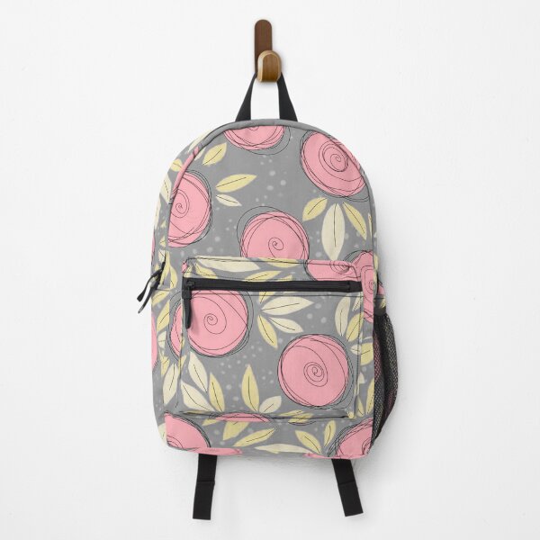 Item preview, Pastel pink rose pattern grey background designed and sold by Pastel Palette Designs.