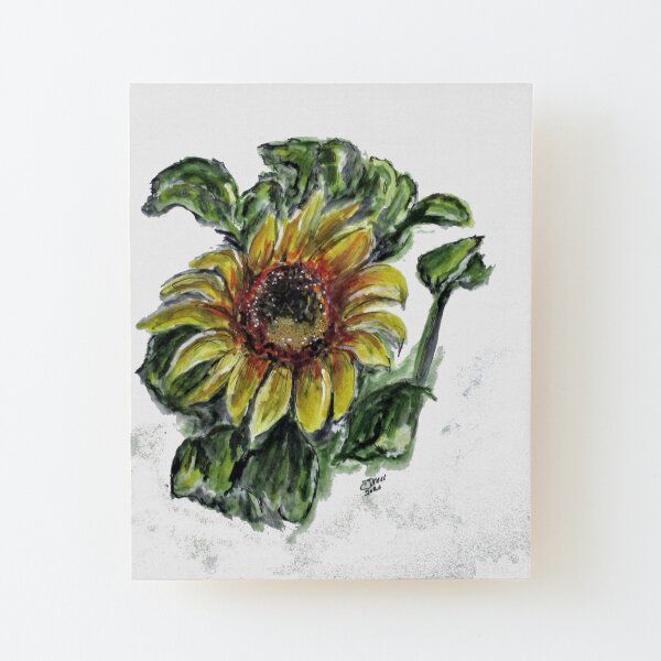 Summer Sunflower Wood Mounted Print