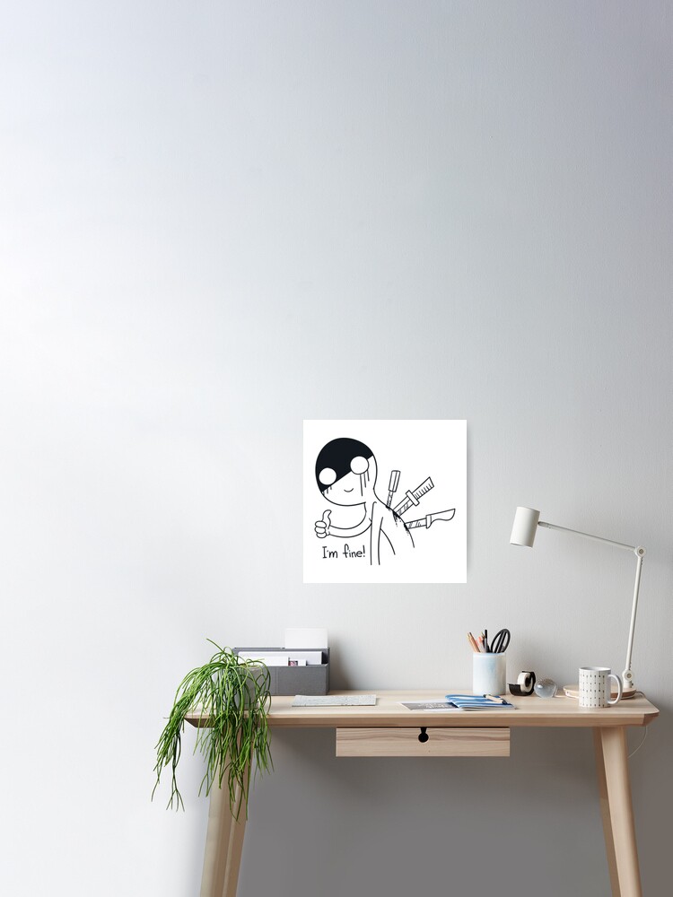 Mir Geht Es Gut Cool Sad Illustration Sadcasm Vision Poster Von Seopdesigns Redbubble