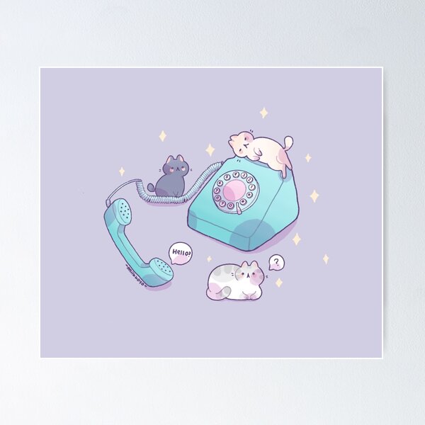 Cats and phone Poster