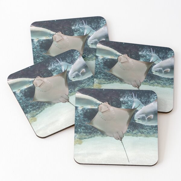 Item preview, Cownose ray swimming among fishes designed and sold by lena-maximova.