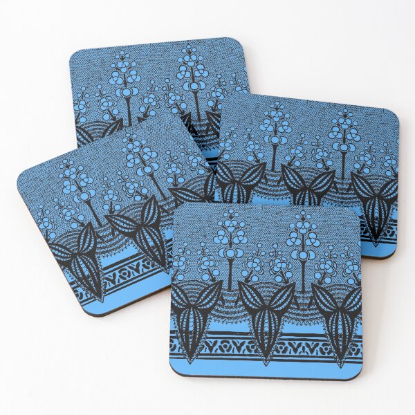 Item preview,  Amazing Antique Floral and Mesh Arrowhead Pattern Blue Background designed and sold by Greenbaby.