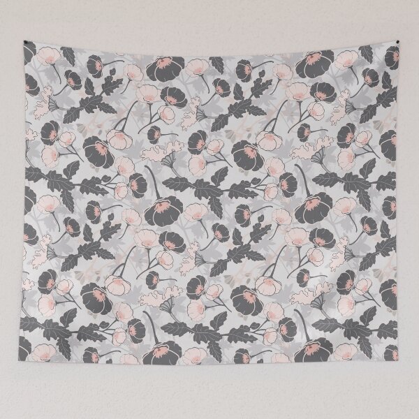 Item preview, Grey and Pink Flower Girls designed and sold by StudioPosies.