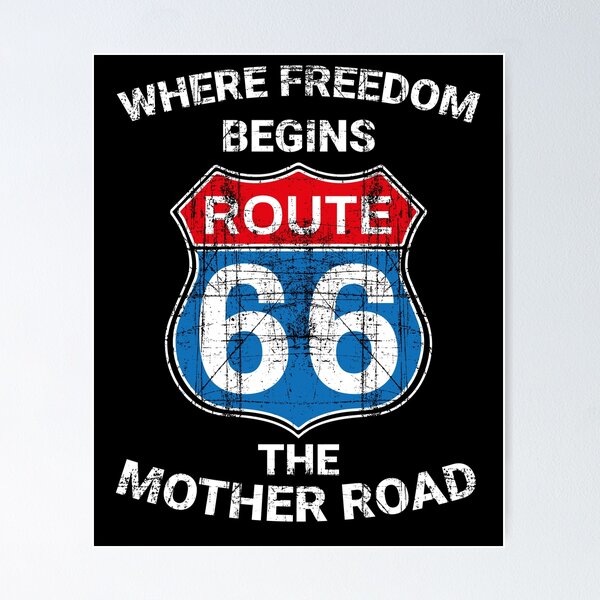 Item preview, Route 66 Where Freedom Beginns - ROUTE 66 - Gift - route 66 sign - route 66 road trip - biker shirt - motorbike - freedom designed and sold by dan2244.