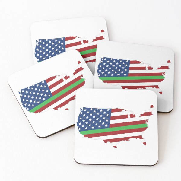 Item preview, USA Map Flag Green Line designed and sold by mattpanta.
