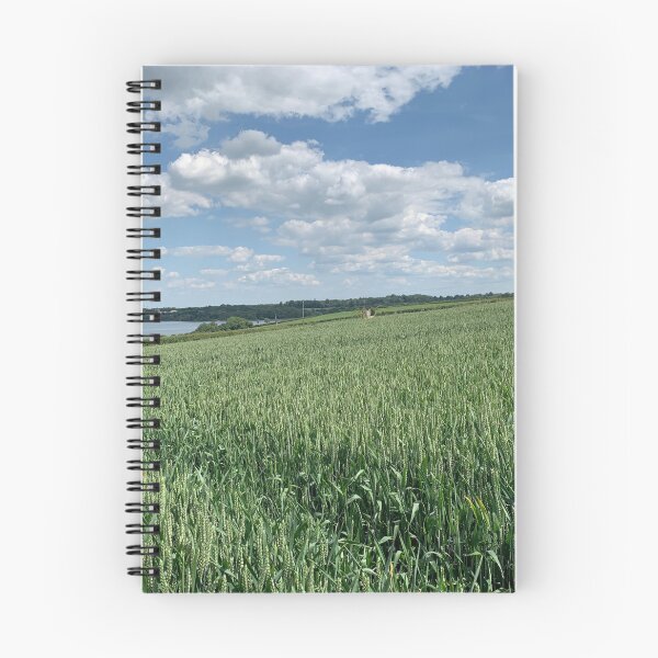 Item preview, Blue sky over green field next to reservoir  designed and sold by karicoshop.