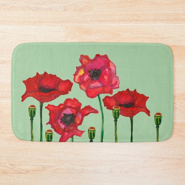 Item preview, Red decorative poppy flowers designed and sold by susserain.