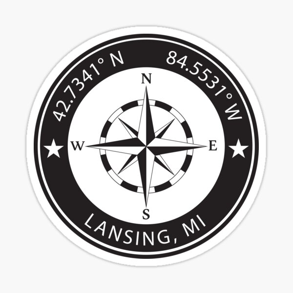 Item preview, Lansing, Michigan Geographical Coordinates designed and sold by TeeOhGraphics.