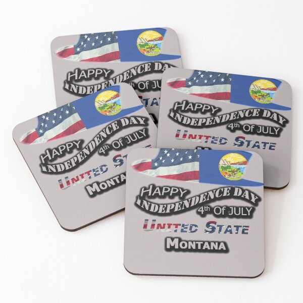 Item preview, Happy 4th Of July Montana State, Happy Independence USA Gift, Design with Flags for each state in the United States. designed and sold by roji-world-shop.