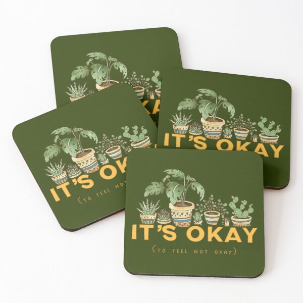 Item preview, It's Okay (to feel not okay) Quote Floral Illustration designed and sold by famorack.