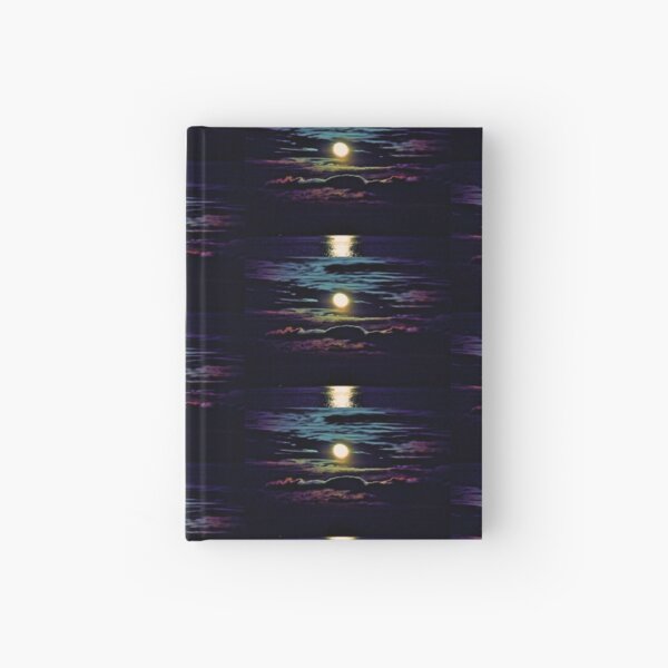 Rainbow Moon Rising Over Lake Superior Hardcover Journal