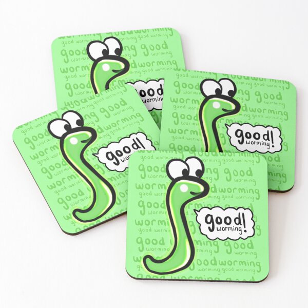Item preview, 'Good Worming' Green Glow Worm! designed and sold by amyscabgarden.