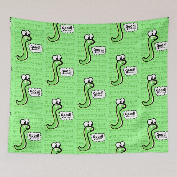 Item preview, 'Good Worming' Green Glow Worm! designed and sold by amyscabgarden.