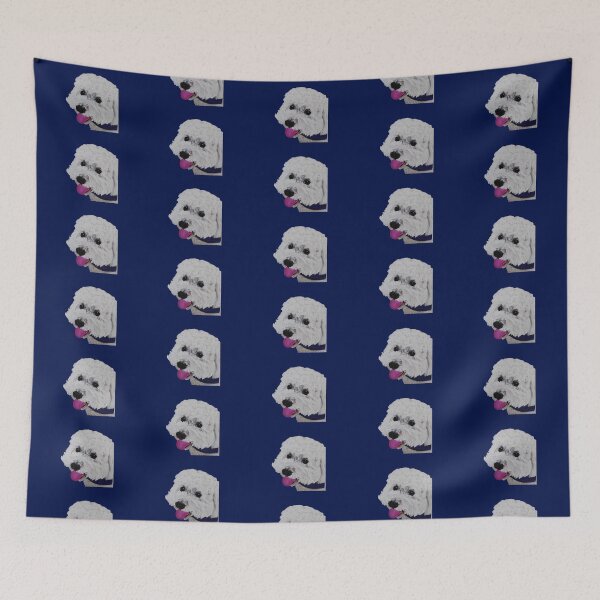 Item preview, Finn the Bichon Frise Navy Blue designed and sold by Amanda A. Anthony.