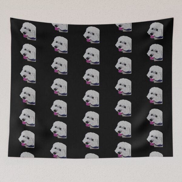 Item preview, Finn the Bichon Frise -White Over Black designed and sold by Amanda A. Anthony.
