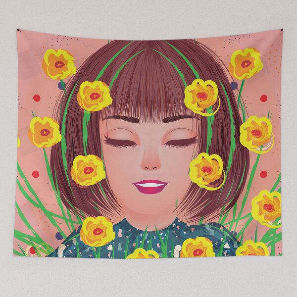 Item preview, Dreamer floral girl      designed and sold by Salma Ismail.