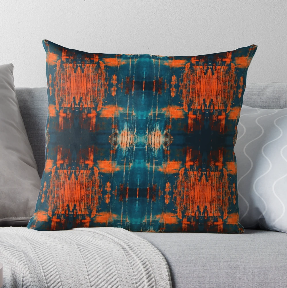 Blue and clearance orange pillows