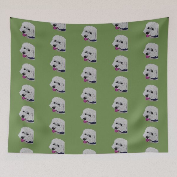 Item preview, Finn the Bichon Frise Sage Green designed and sold by Amanda A. Anthony.