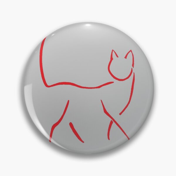 Artikelvorschau, Rot auf grauer Linie Art Cat entworfen und verkauft von GingerEccentric.