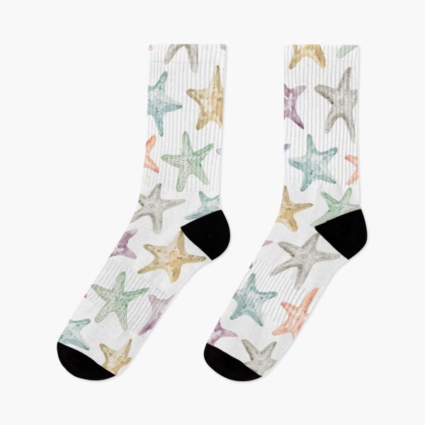 Item preview, Starfish Pattern - Watercolor multicolored sea stars designed and sold by Greengate Images.
