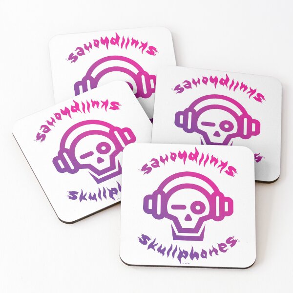 Item preview, SKULLPHONES logo skull pink magenta purple phones designed and sold by Radu-Gabriel.