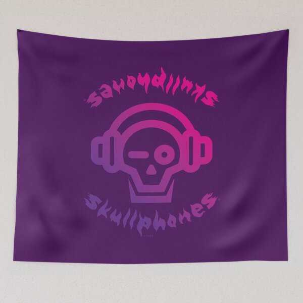 Item preview, SKULLPHONES logo skull pink magenta purple phones designed and sold by Radu-Gabriel.