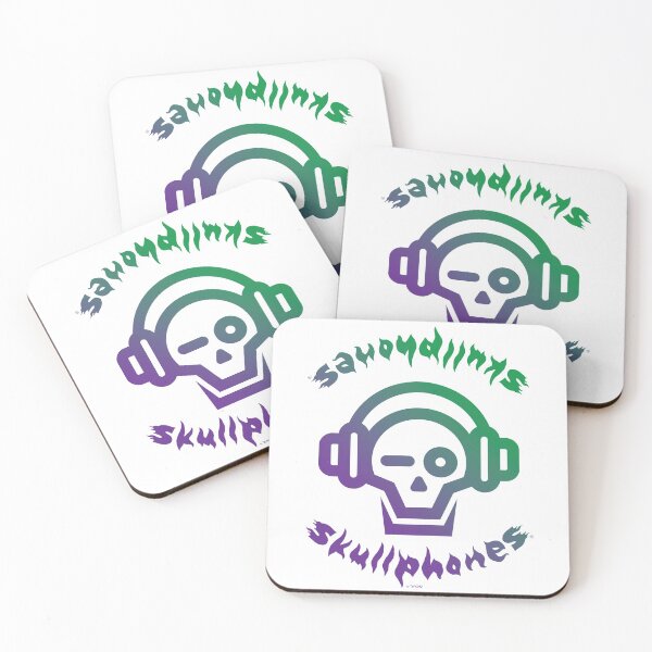Item preview, SKULLPHONES logo skull purple green phones designed and sold by Radu-Gabriel.