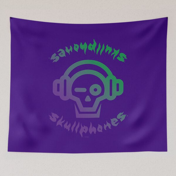 Item preview, SKULLPHONES logo skull purple green phones designed and sold by Radu-Gabriel.