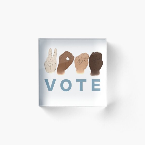 VOTE for Human Rights (ASL) Acrylic Block