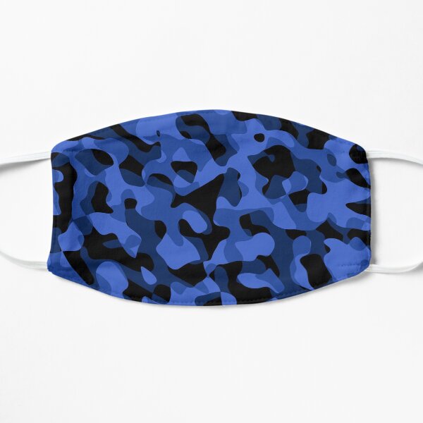 Black and Blue Camouflage Camo Pattern Mask