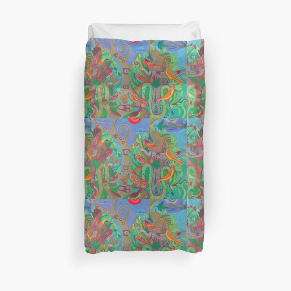 Two Trees and Fig Leaves in the Garden of Desire Duvet Cover