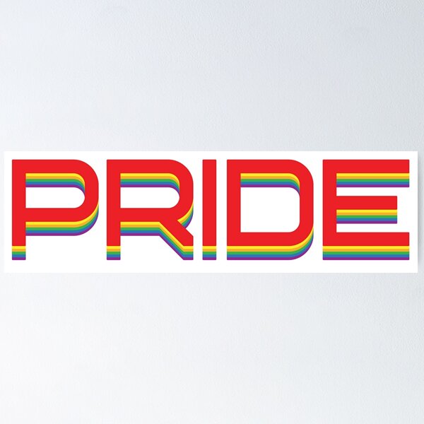 Item preview, Gay Pride - Rainbow Pride Text on White designed and sold by ShowYourPRIDE.
